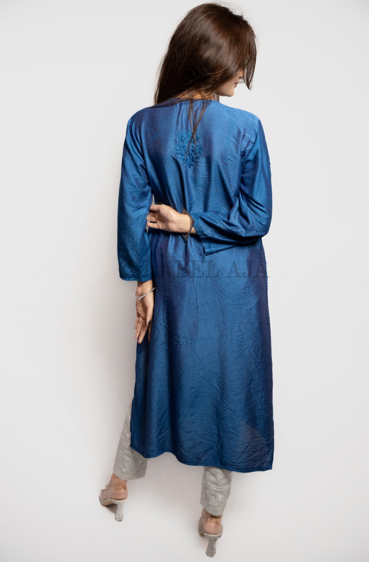 Anika Chanderi silk Chikankari kurti